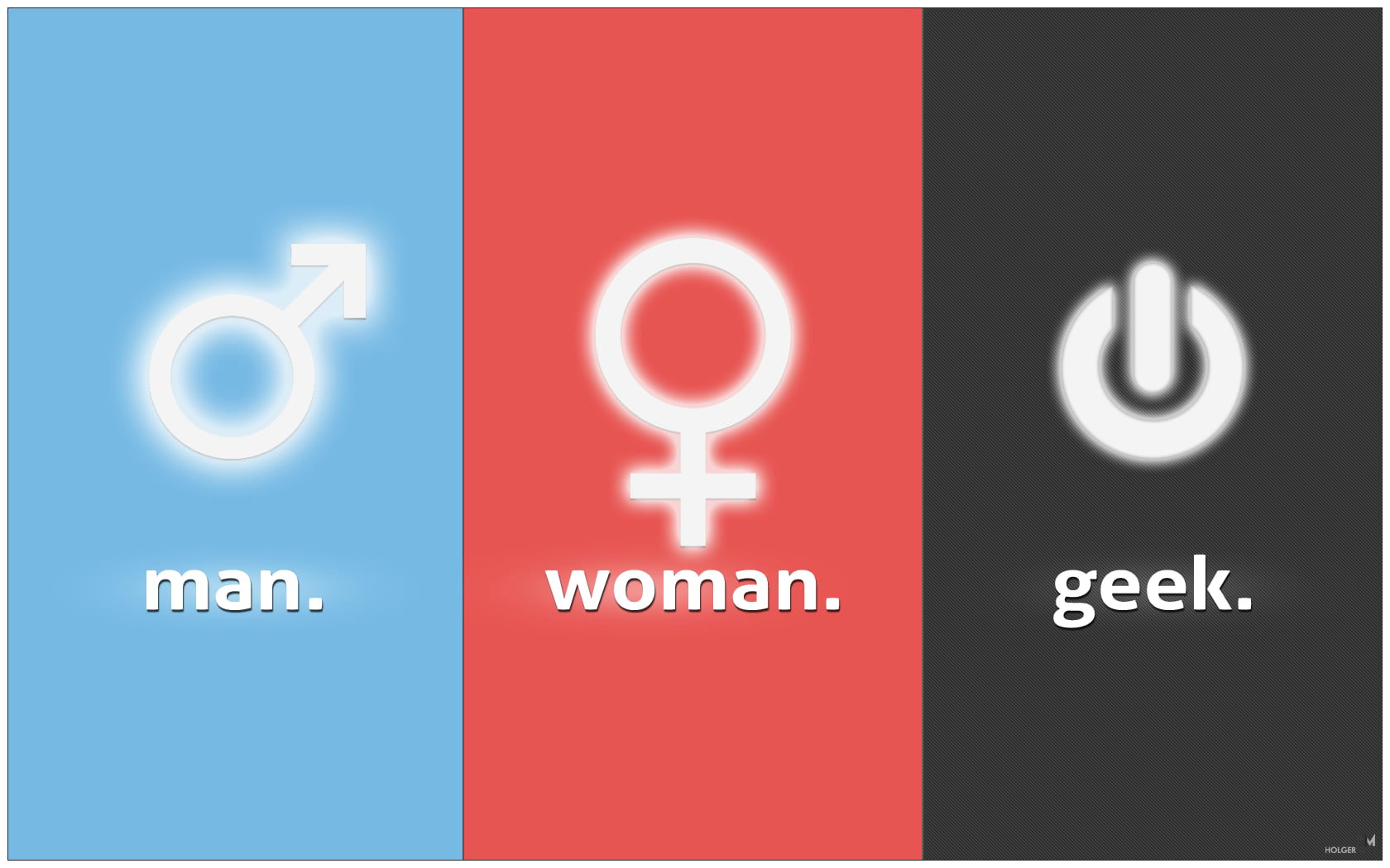 Wallpaper Man, Woman, Geek Text With Blue, Red, And Black
