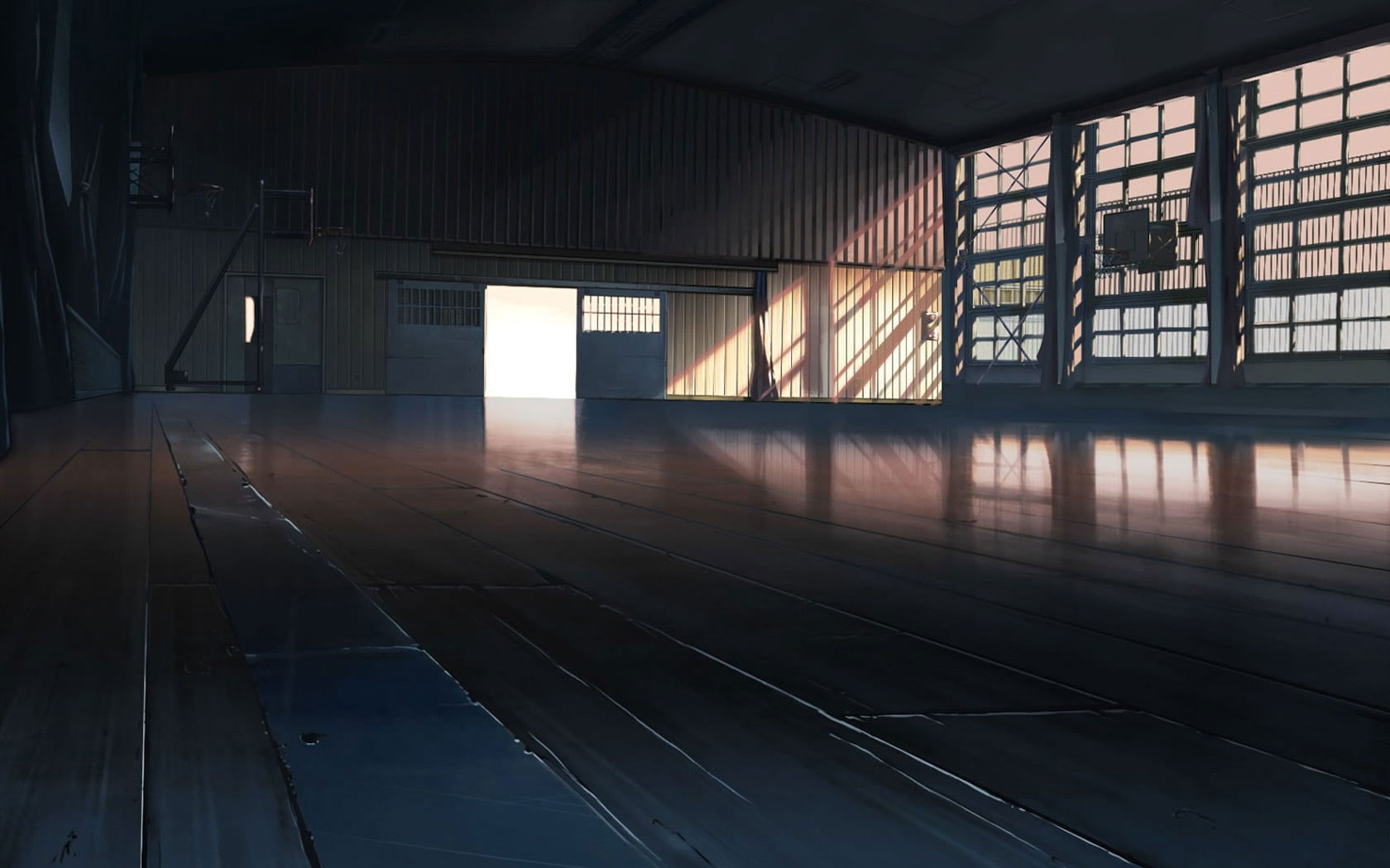 Wallpaper Overed Court, Gyms, Room, Basketball, Animation