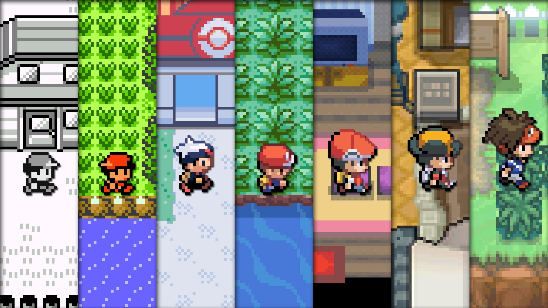 Wallpaper Pokemon Game Evolution Collage, Pokemon Game