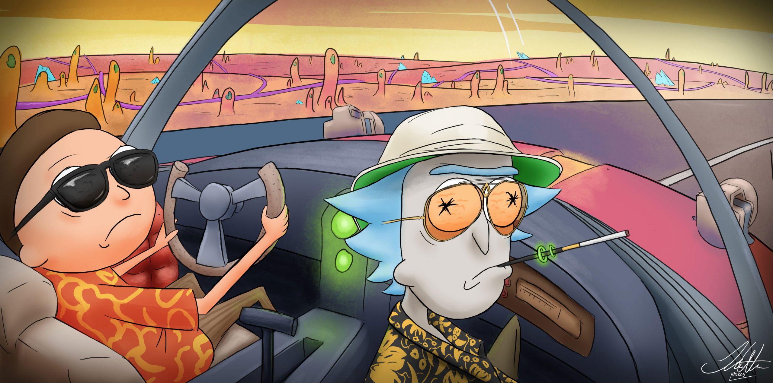 Wallpaper Rick And Morty, Drawing, Fear And Loathing