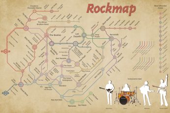 Wallpaper Rockmap Illustration, Indie Rock, Bass Guitars