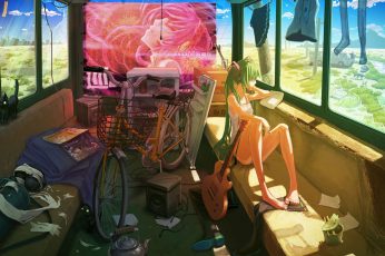Wallpaper Anime Girl, Vocaloid, Hatsune Miku