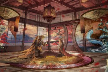 Wallpaper Roomscape, Traditional Japanese Room, Anime Girl