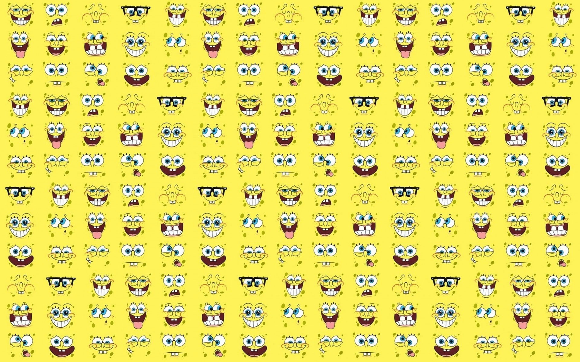 Wallpaper Spongebob Squarepants, Cartoon, Yellow, Collage
