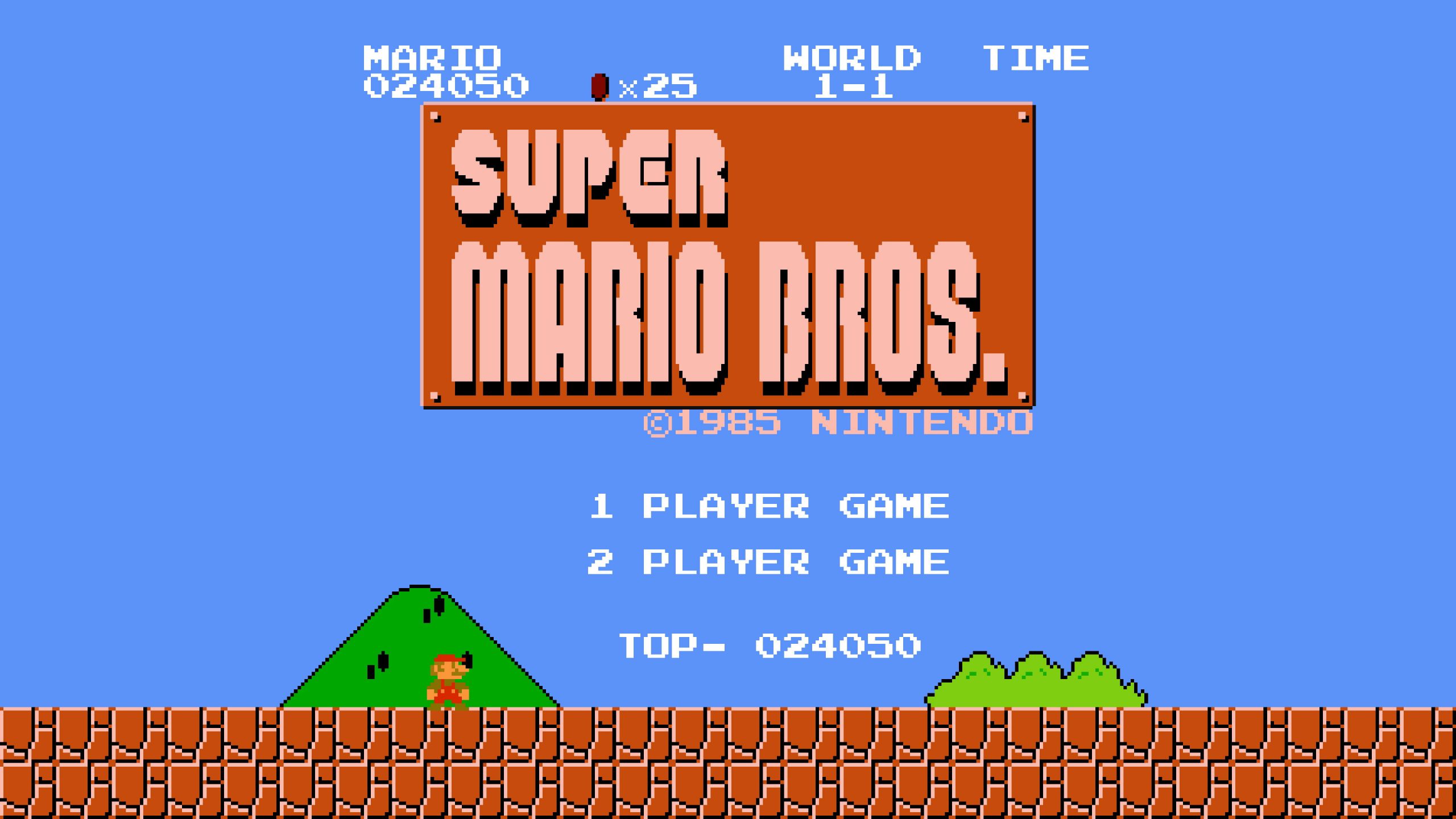 Wallpaper Super Mario Bros., 8 Bit, Retro Games, Video Game