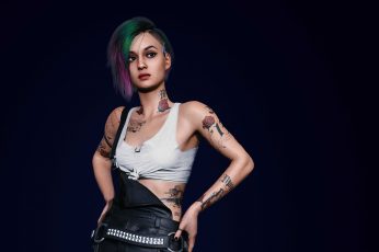 Wallpaper Women, Cyberpunk 2077, Tattoo