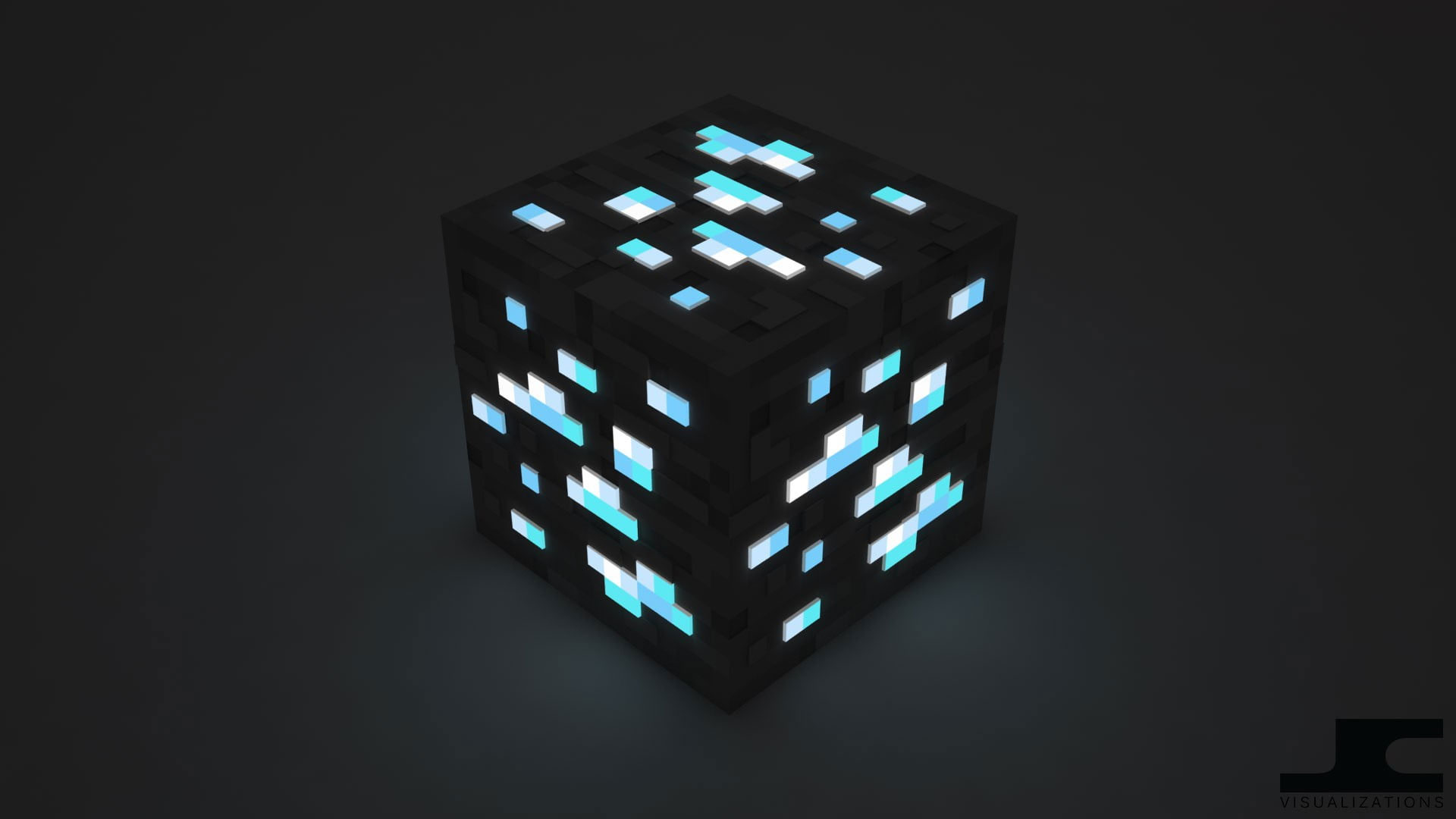 Wallpaper Black Cube, Minecraft, Video Games, Illuminated