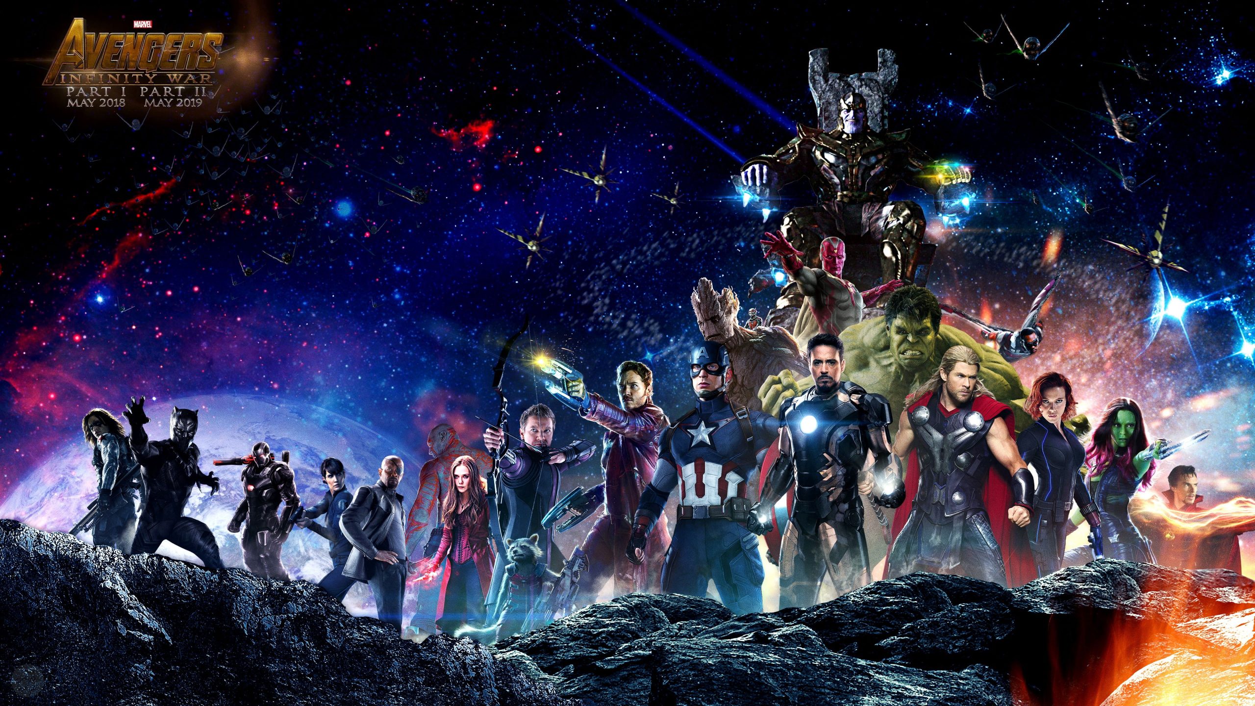 Wallpaper Captain America, Loki, Drax, Spider Man