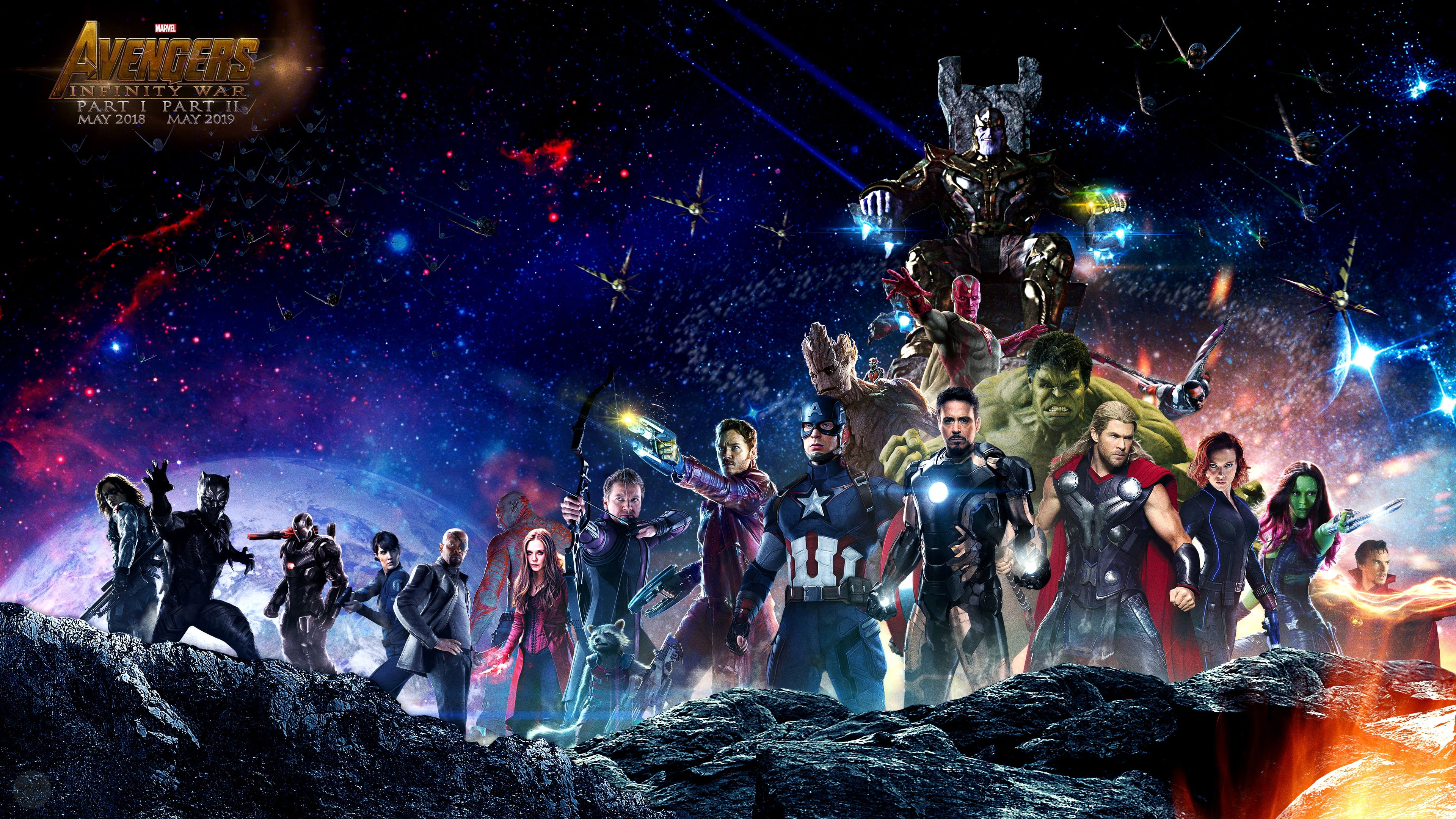 Wallpaper Captain America, Loki, Drax, Spider Man, Captain America, Movies