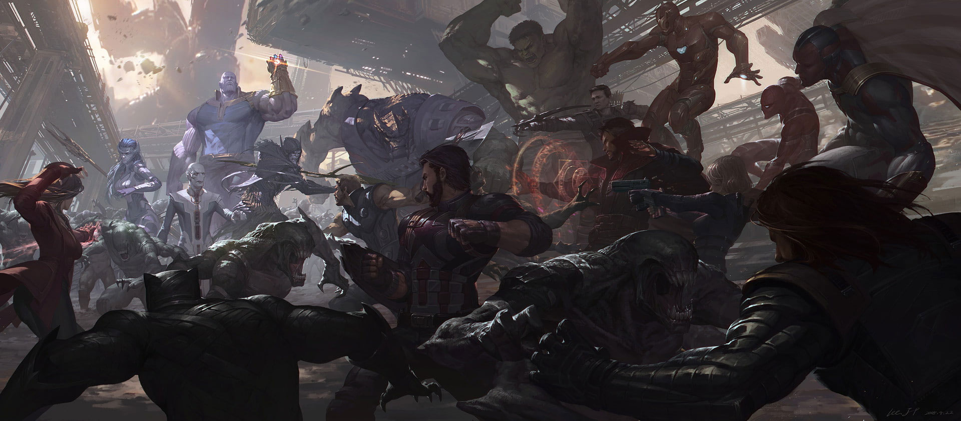 Wallpaper Digital Art, Avengers Infinity War, Captain
