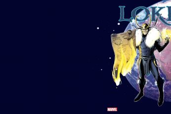 Wallpaper Loki Animated Illustration, Marvel Comics