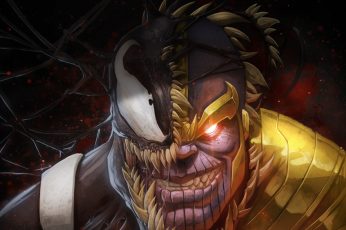 Wallpaper Marvel Comics, Thanos, Venom, Symbiote, Artwork