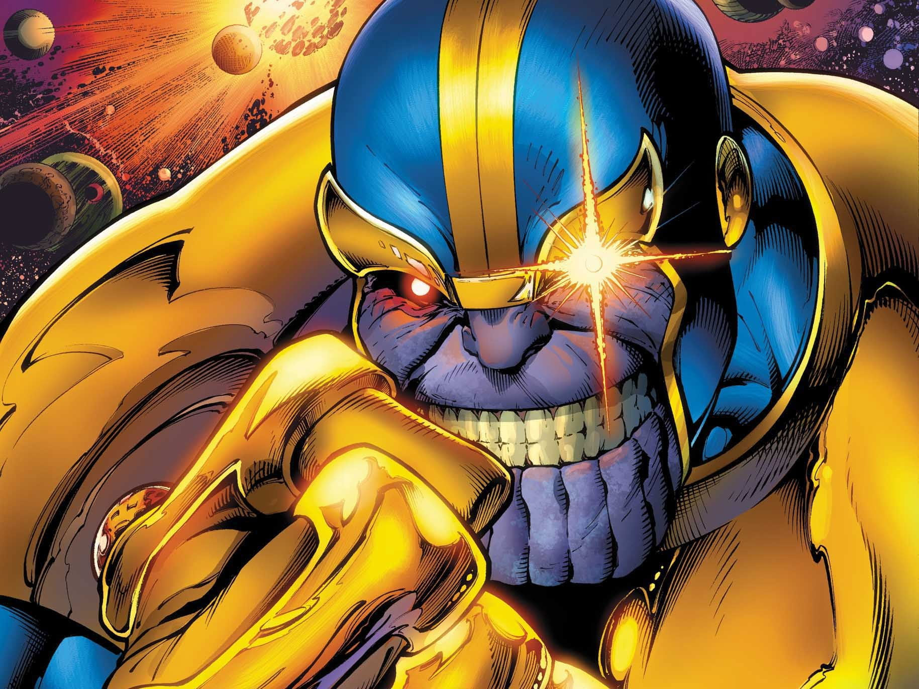 Wallpaper Marvel Thanos, Marvel Comics, Yellow
