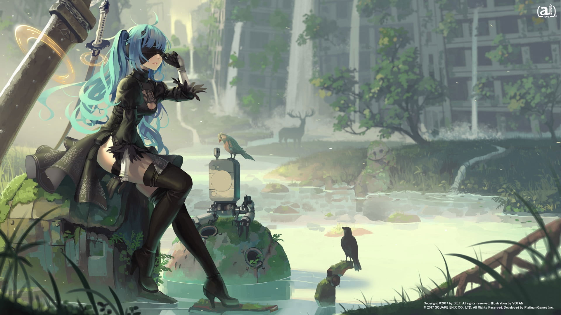 Wallpaper Nier, Blue Haired Female Character, Video Games, Nier