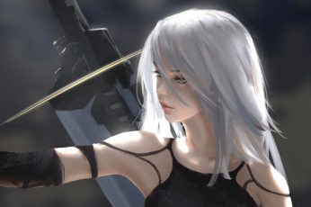 Wallpaper Nier, Gray Haired Female Anime Wallpaper, Video Game