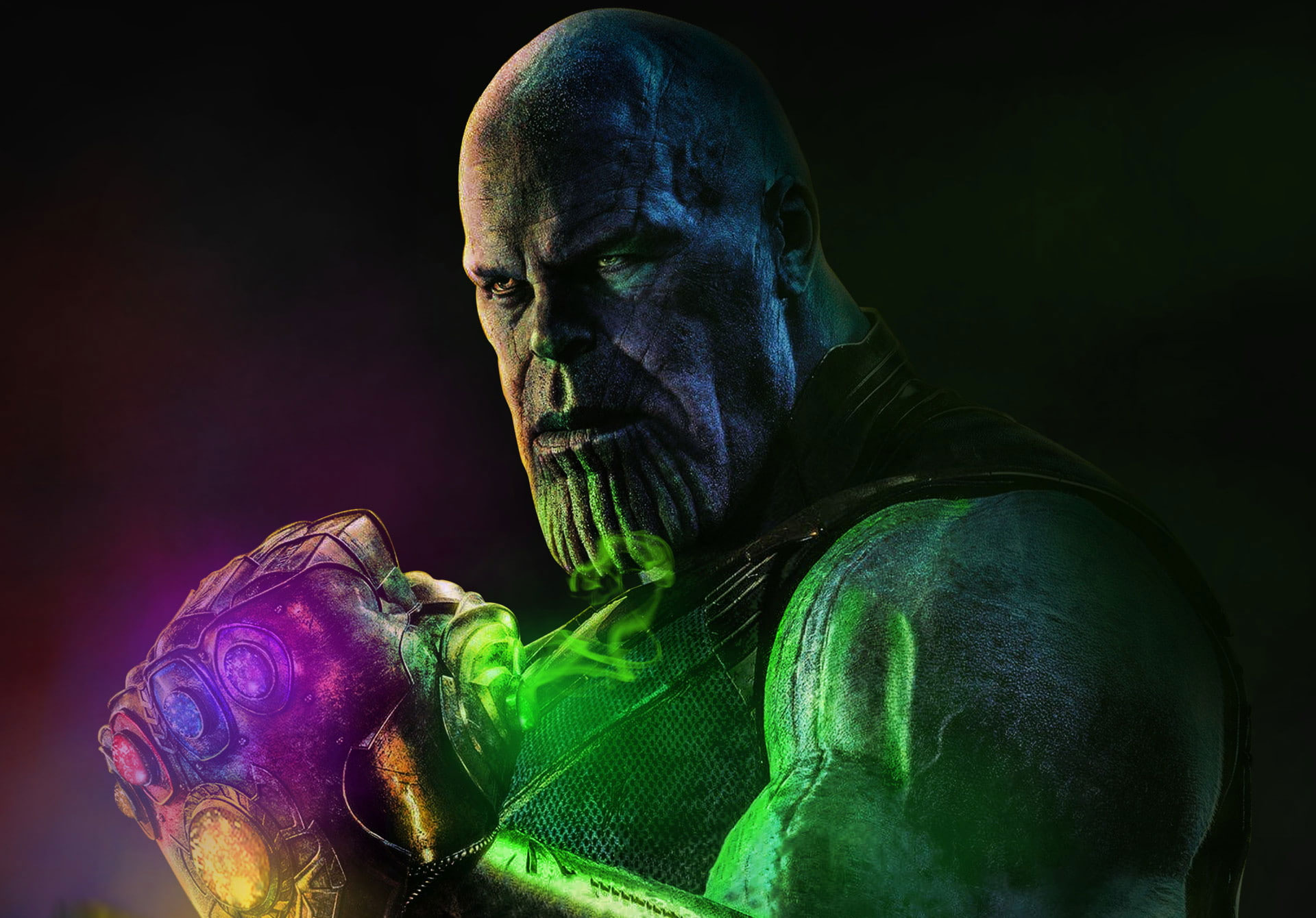 Wallpaper Thanos Artwork With Infinity Stone