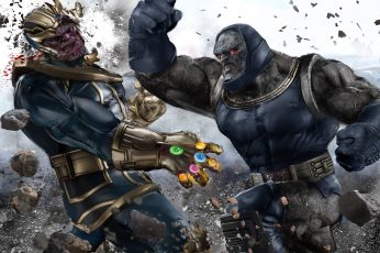 Wallpaper Thanos, Darkseid, Crossover, Marvel, Dc Universe