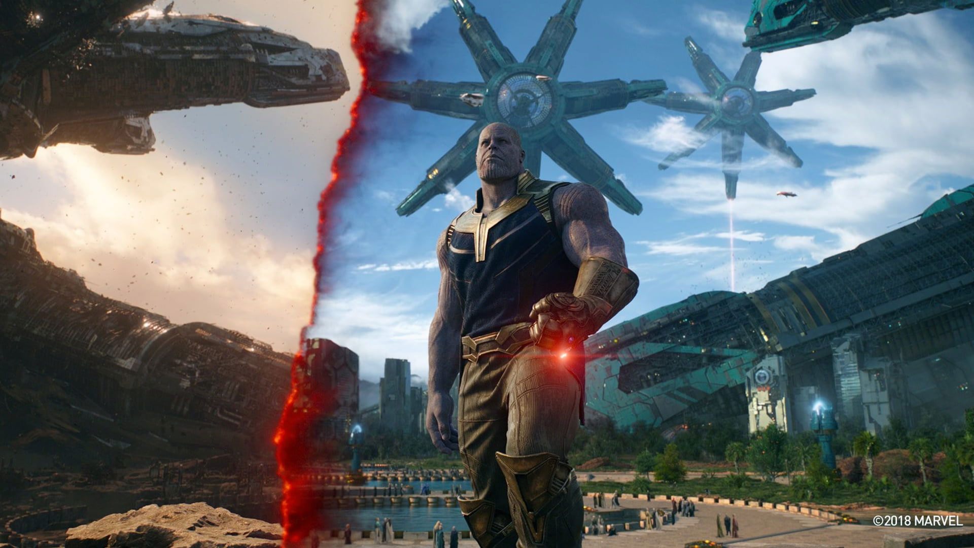 Wallpaper Thanos From Marvel Infinity War Movie Still