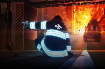 Wallpaper Fire Force, Shinra Kusakabe, Anime, Explosion