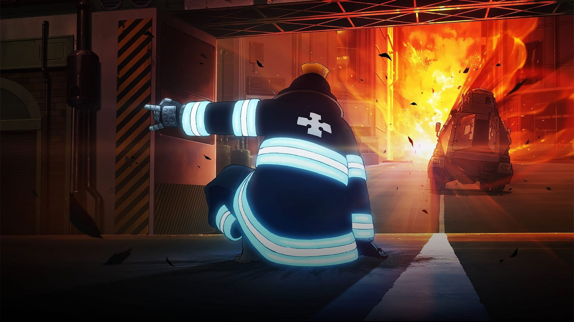 Wallpaper Fire Force, Shinra Kusakabe, Anime, Explosion