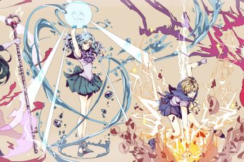 Wallpaper Haruka, Hotaru, Kaiou, Meiou, Michiru, Moon