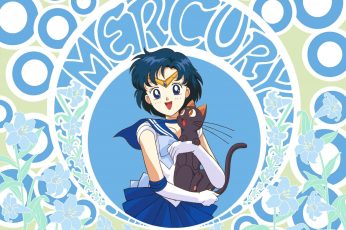 Wallpaper Sailor Moon Character Artwork, Luna, Ami Sailor Moon