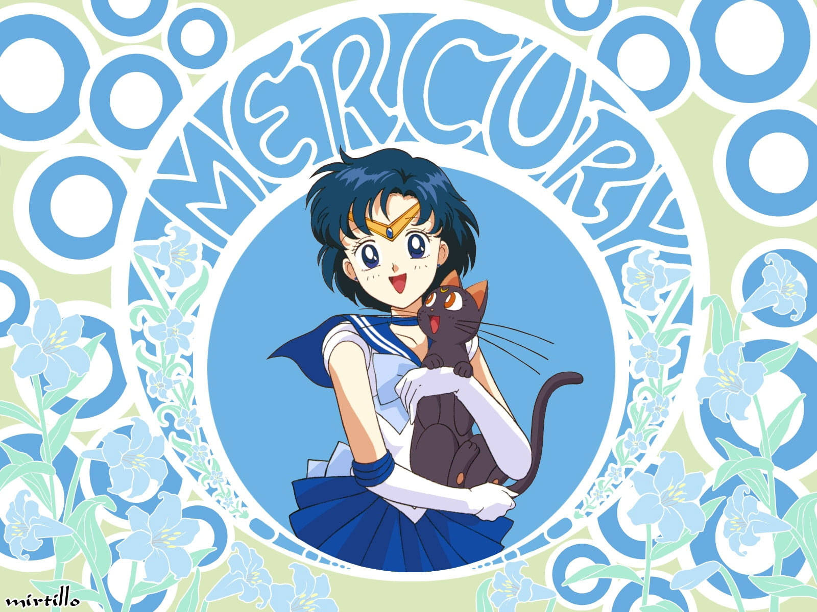 Wallpaper Sailor Moon Character Artwork, Luna, Ami Sailor Moon