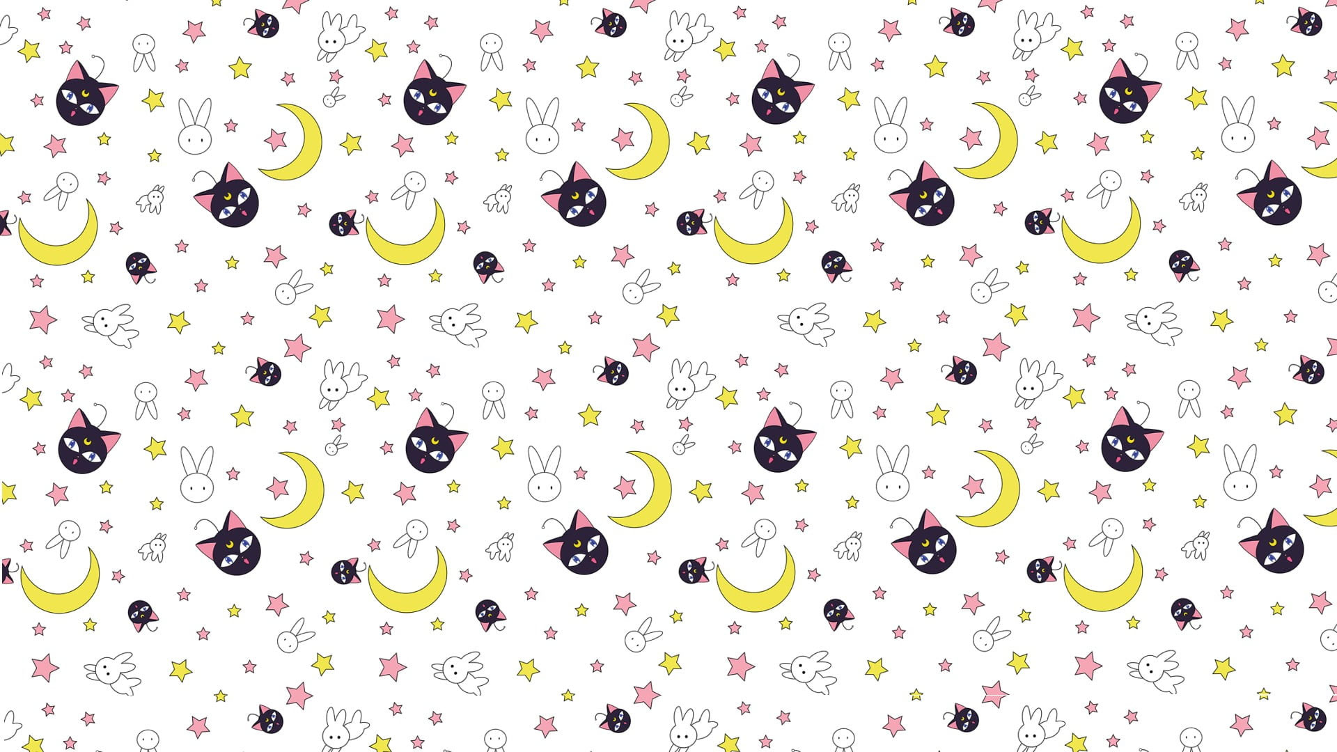 Wallpaper Sailor Moon Luna Illustrations, Cat, The Moon