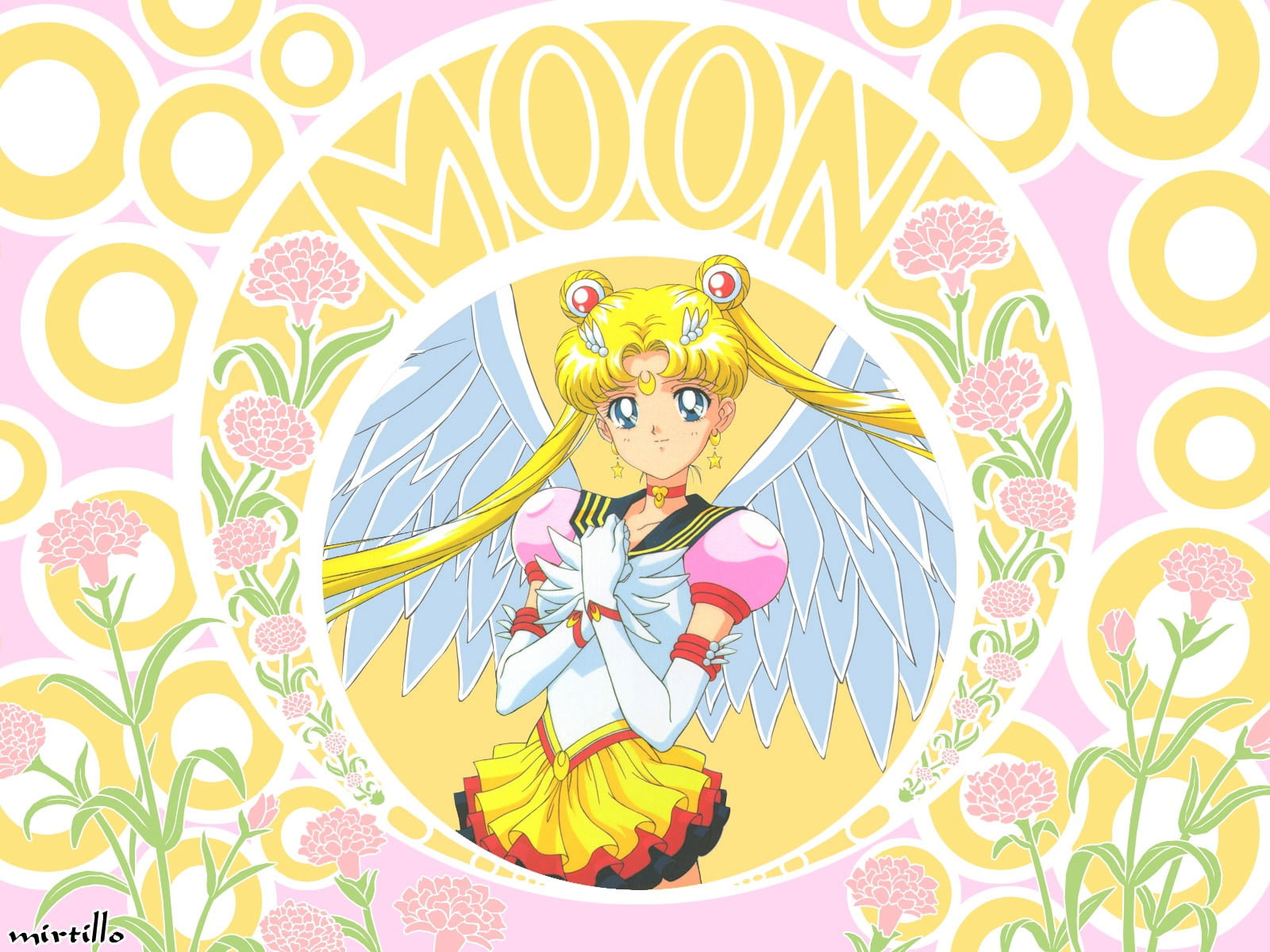 Wallpaper Sailor Moon, Tsukino Usagi, Girl, Wings, Pose