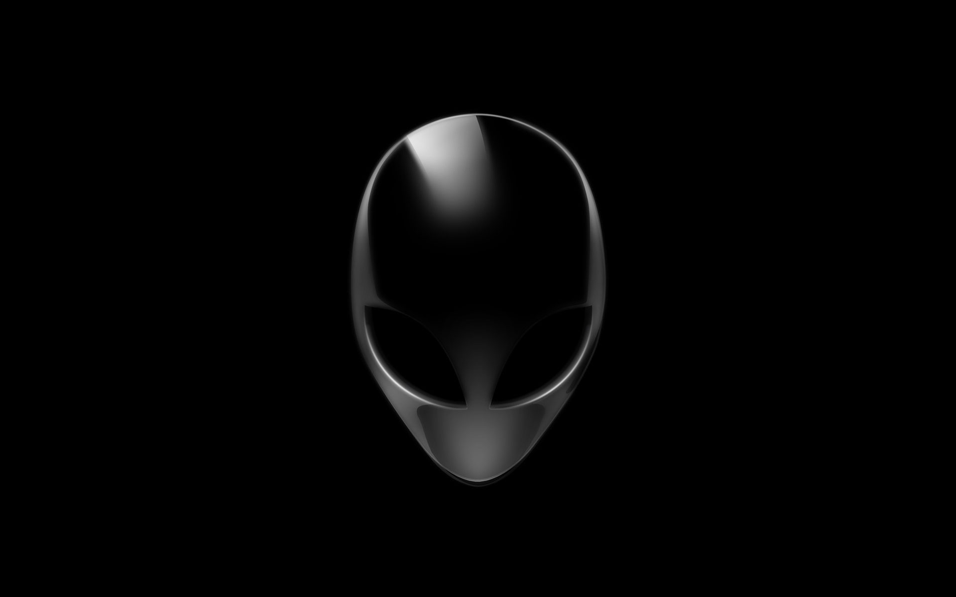 Wallpaper Alienware Logo, White, Black, Head