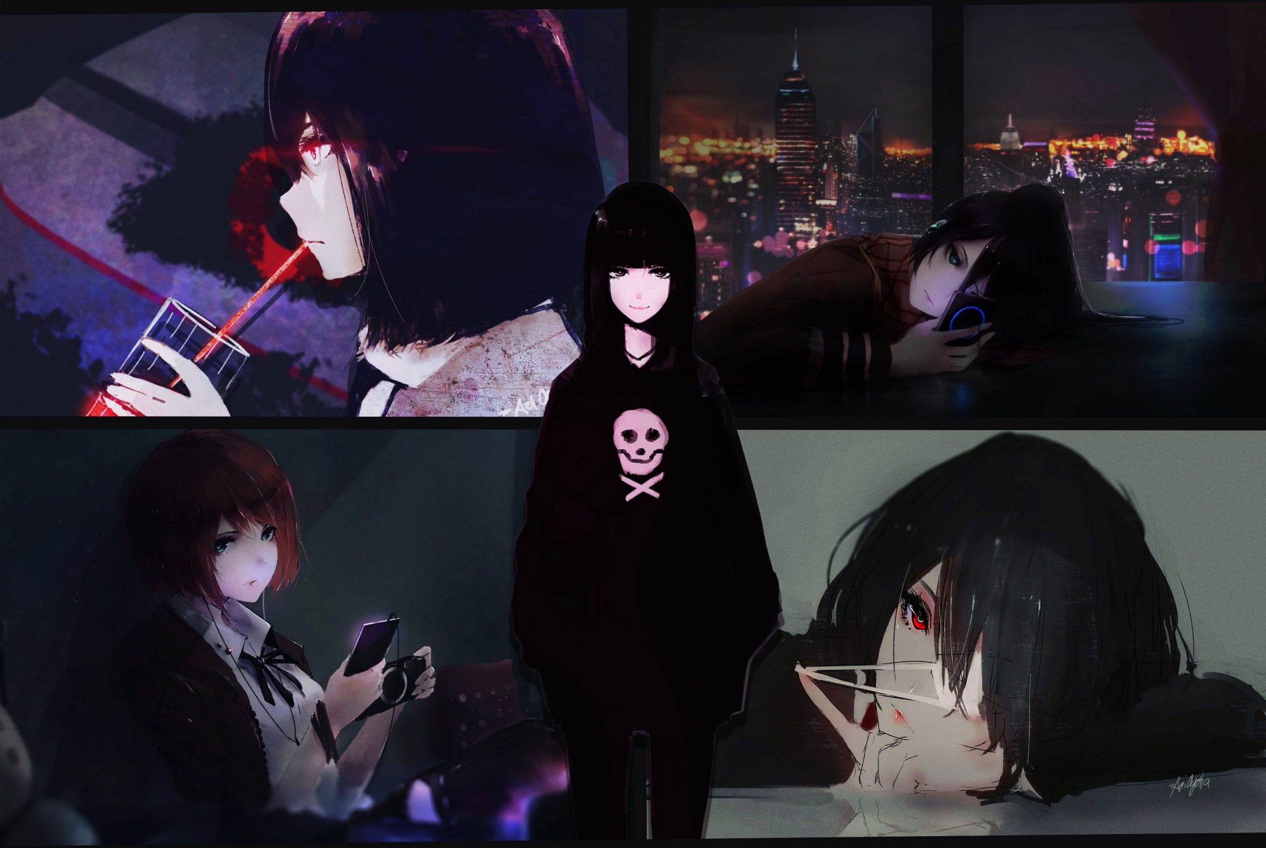 Wallpaper Anime, Anime Girls, Aoi Ogata, Black Hair
