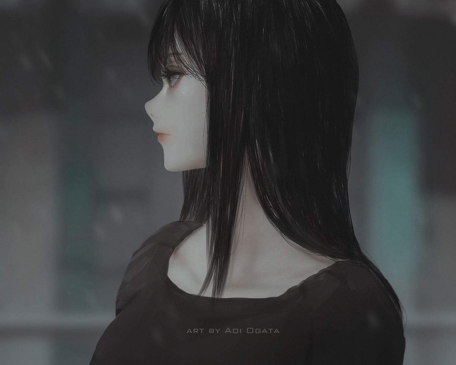 434256 Oni, Aoi Ogata, anime girls, original characters, anime, closed  eyes, creature, black hair - Rare Gallery HD Wallpapers