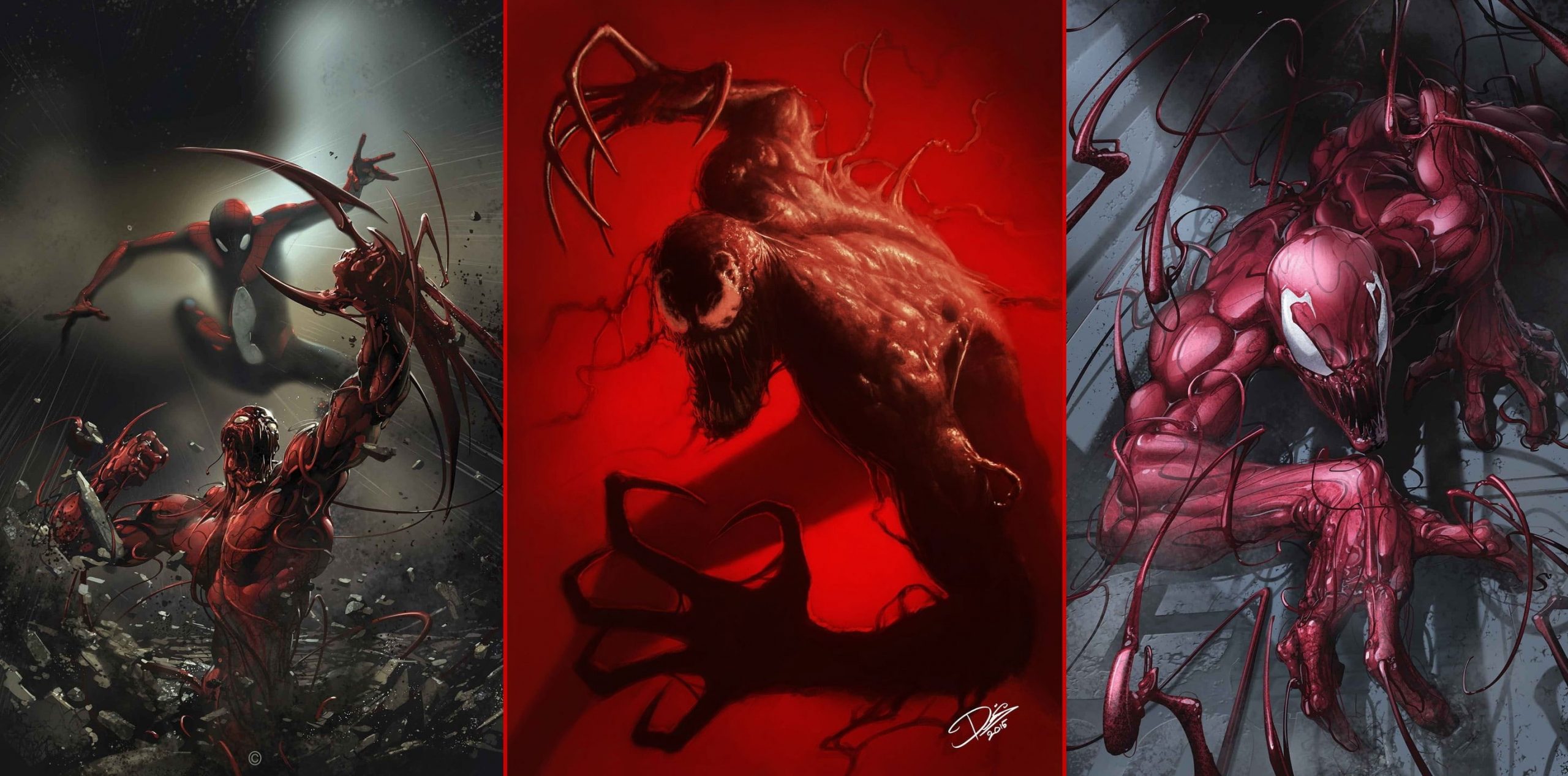 Wallpaper Artwork, Collage, Spider Man, Carnage, Red
