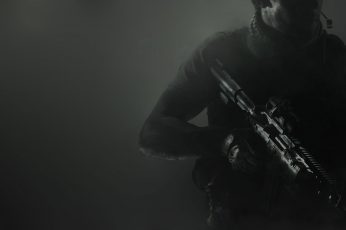 Wallpaper Black Assault Rifle, Call Of Duty Modern
