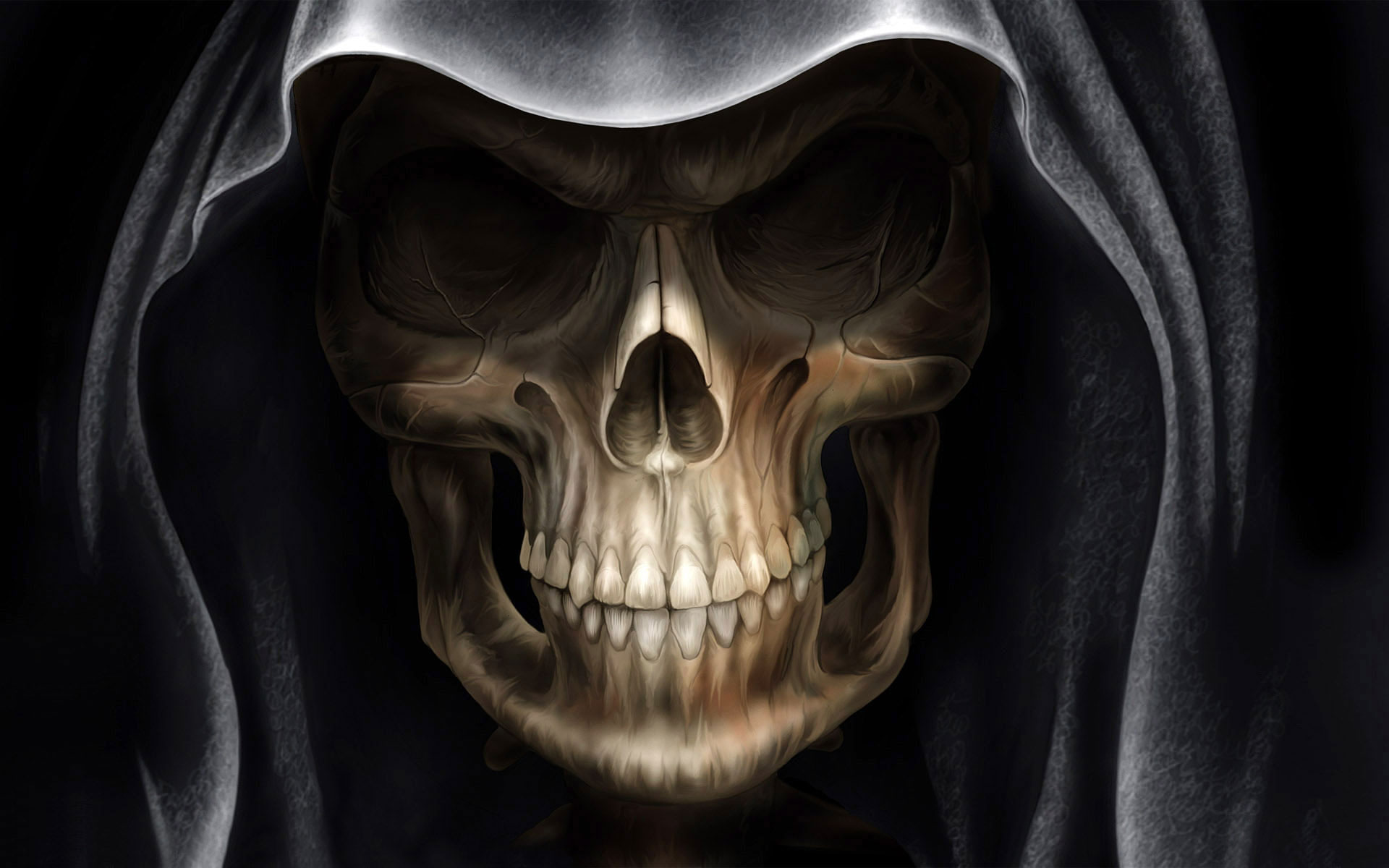 Wallpaper Demon Alien Devil Skull, Grim Reaper, Alien, Fantasy