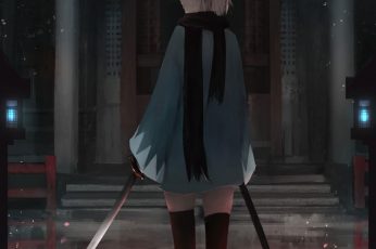 Wallpaper Female Anime Character With Sword, Aoi ogata