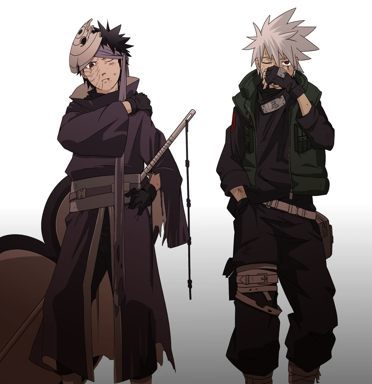 Wallpaper Hatake Kakashi And Uchiha Obito, Naruto