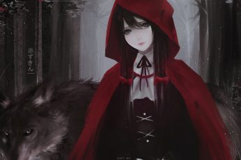 Wallpaper Aoi ogata Little Red Riding Hood, Red Hood, Women
