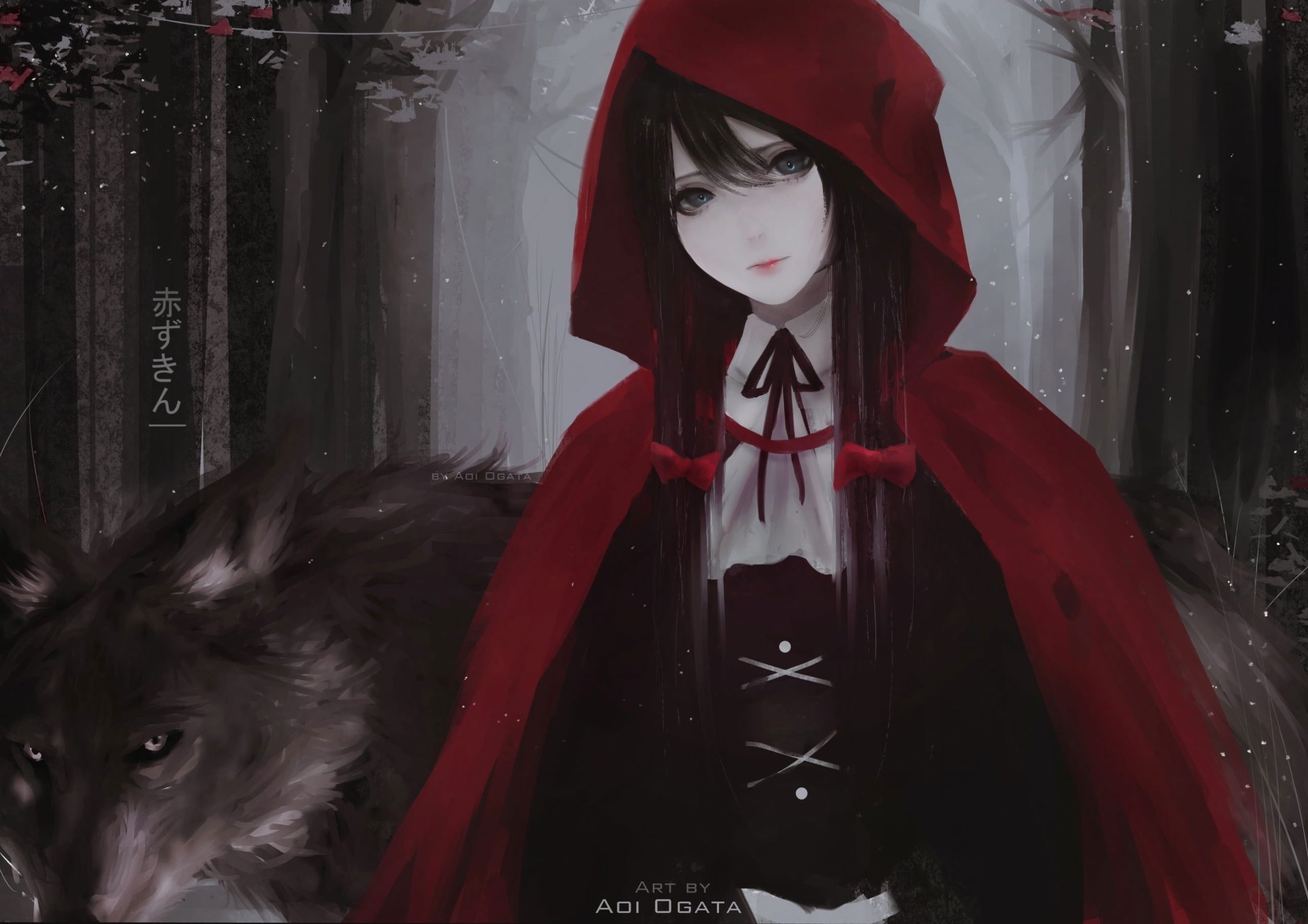 Wallpaper Aoi ogata Little Red Riding Hood, Red Hood, Women