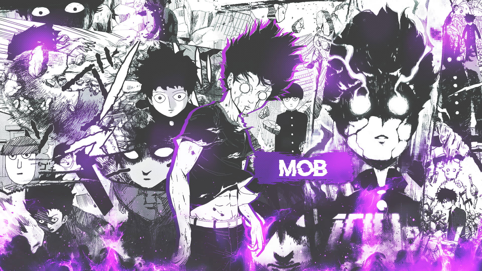 Wallpaper Mob Psycho 100, Collage, Manga