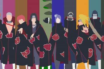 Wallpaper Naruto Akatsuke Team Illustration, Anime