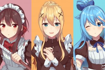 Wallpaper Anime, Anime Girls, Maid, Maid Outfit, Konosuba