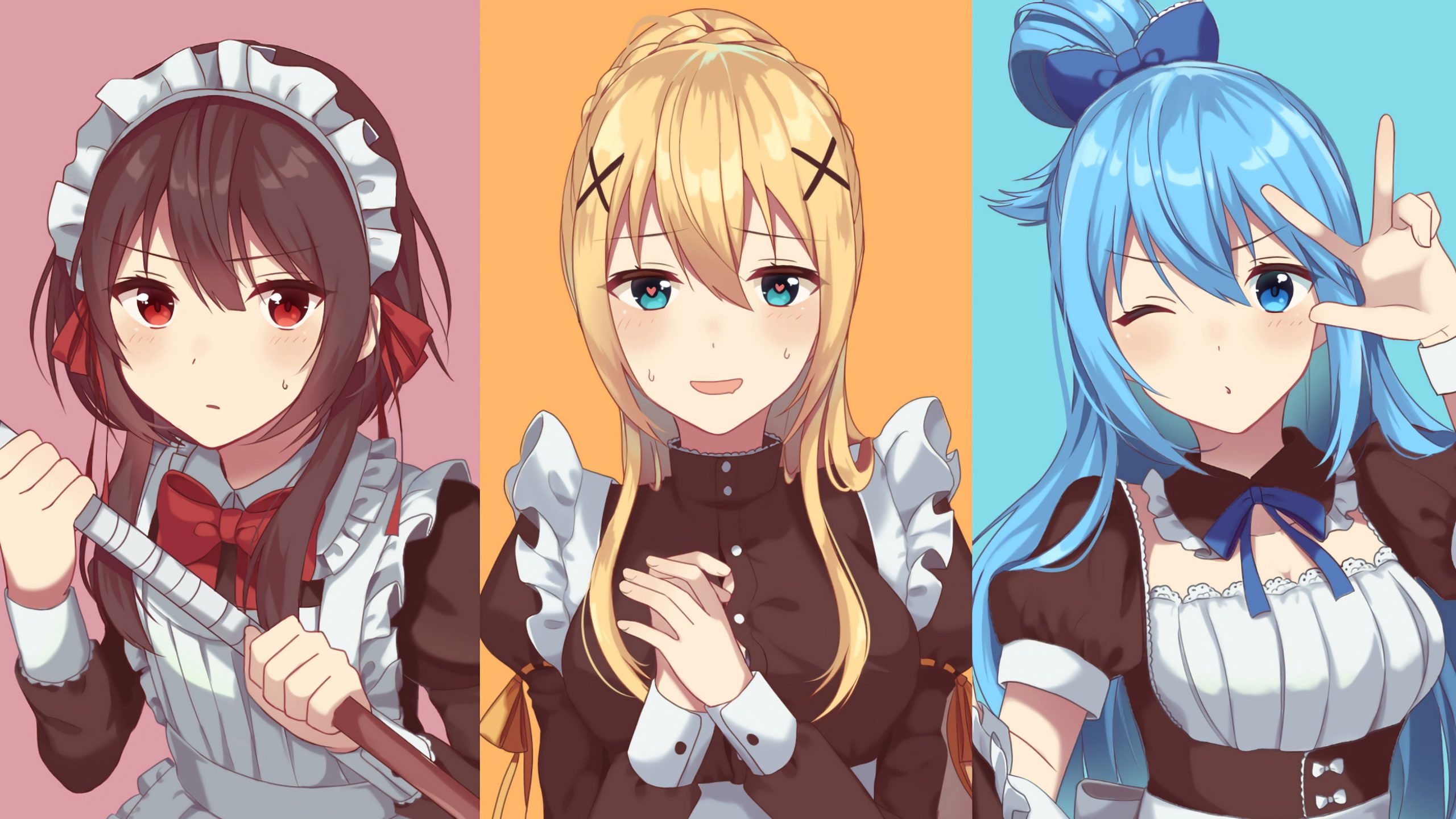 Wallpaper Anime, Anime Girls, Maid, Maid Outfit, Konosuba