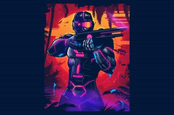 Wallpaper Music, Neon, Game, Blood Dragon, Synth