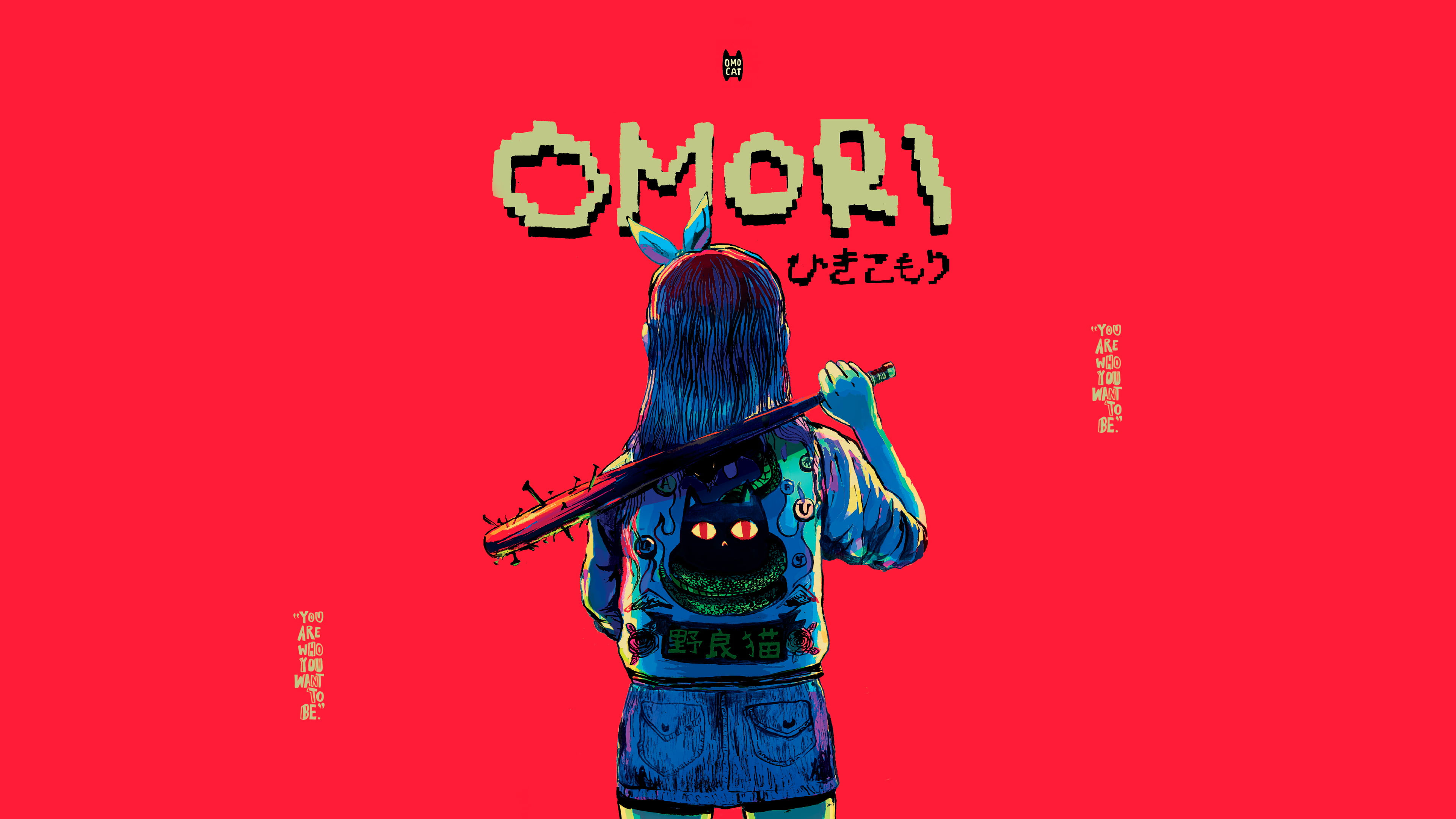 Wallpaper Omocat, Omori, Baseball Bat, Red, Omori, Game