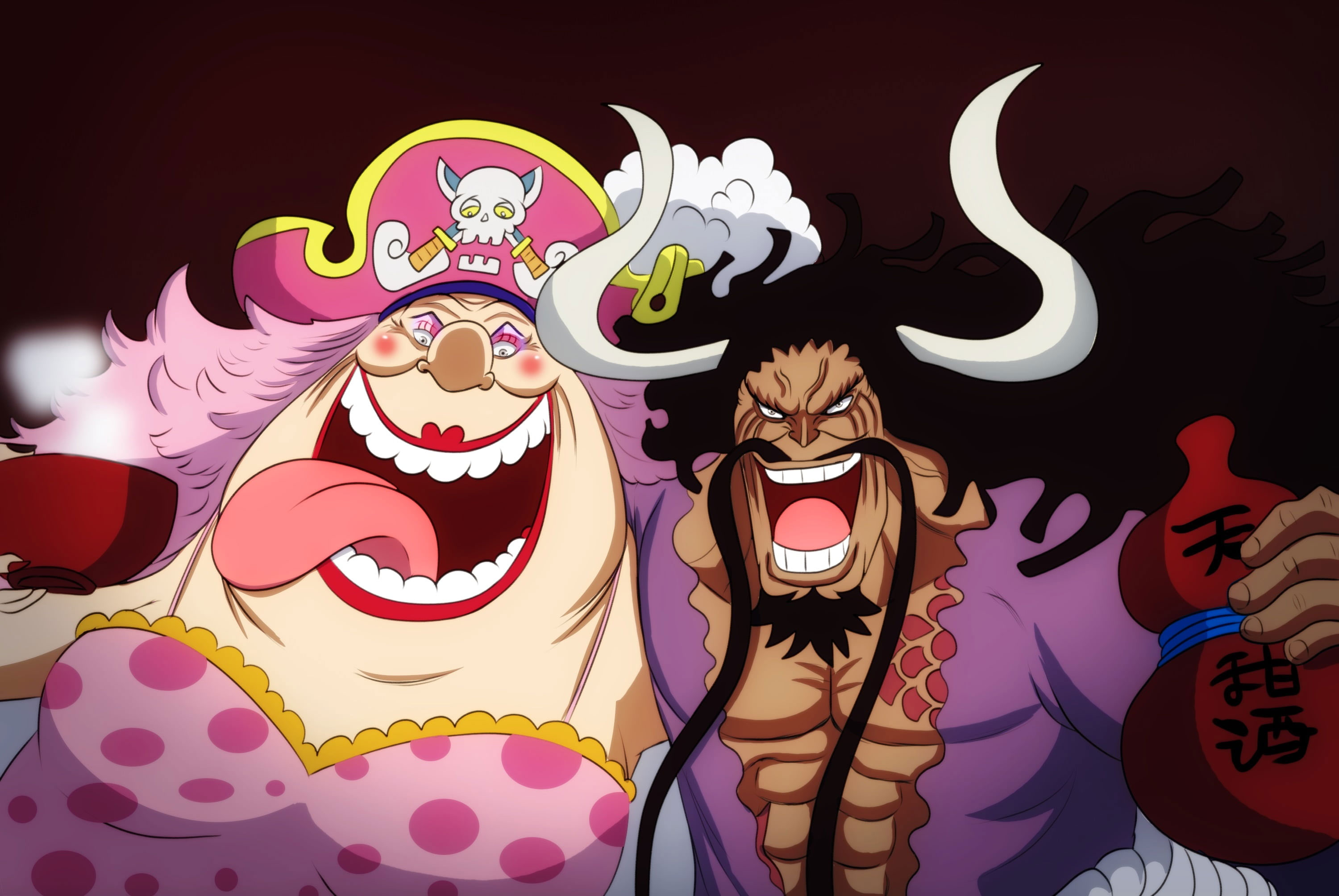 Wallpaper One Piece, Charlotte Linlin, Kaido, Kaido, Anime