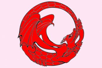 Wallpaper Ouroboros, Red, Art And Craft