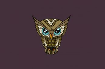 Wallpaper Owl Logo, Digital Art, Minimalism