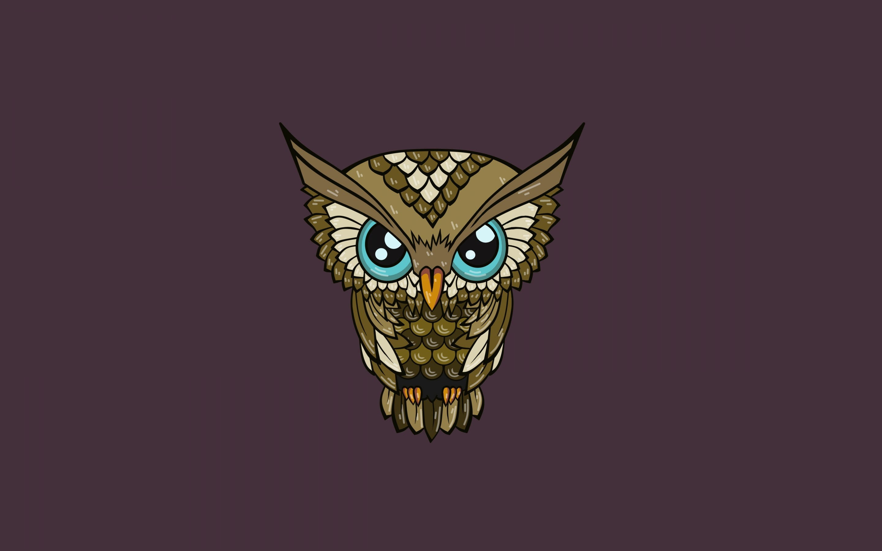 Wallpaper Owl Logo, Digital Art, Minimalism, Owl, Celebrities