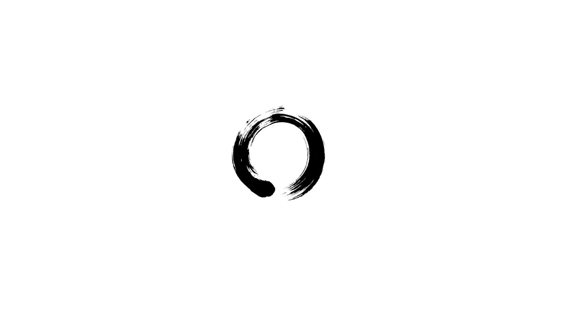 Wallpaper Round Black Icon, Zen, Ensō, Circle